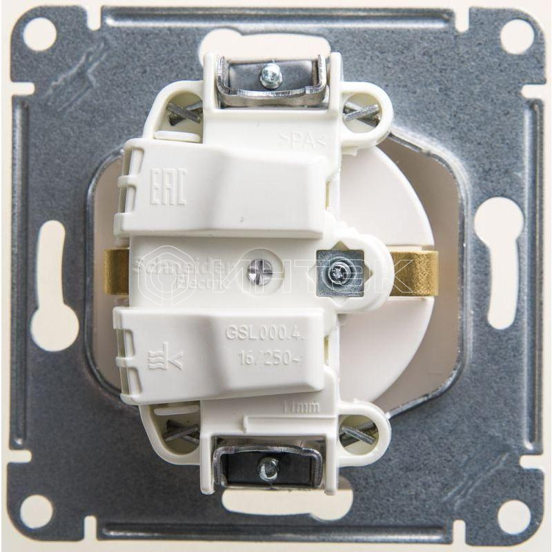 Розетка 1-м СП Glossa 16А IP20 с заземл. защ. шторки механизм перламутр. Systeme Electric GSL000645 изображение, фото