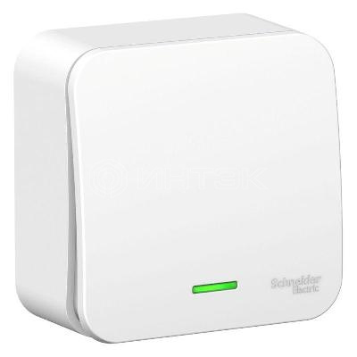 Переключатель проходной 1-кл. ОП Blanca 10А IP20 (сх. 6) 250В с подсветкой с изолир. пластиной бел.  Systeme Electric BLNVA106111 изображение, фото