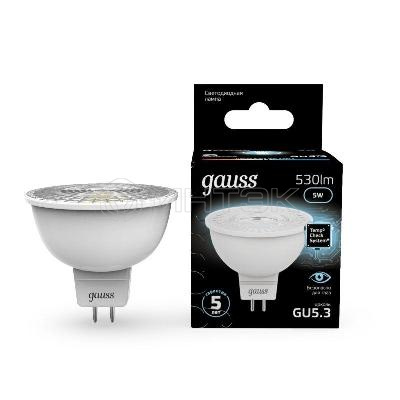 Лампа светодиодная Black 5Вт MR16 софит 4100К нейтр. бел. GU5.3 530лм GAUSS 101505205 изображение, фото