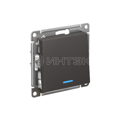 Переключатель 1-кл. AtlasDesign (сх. 6а) 10AX с подсветкой механизм базальт Systeme Electric ATN001463 изображение, фото