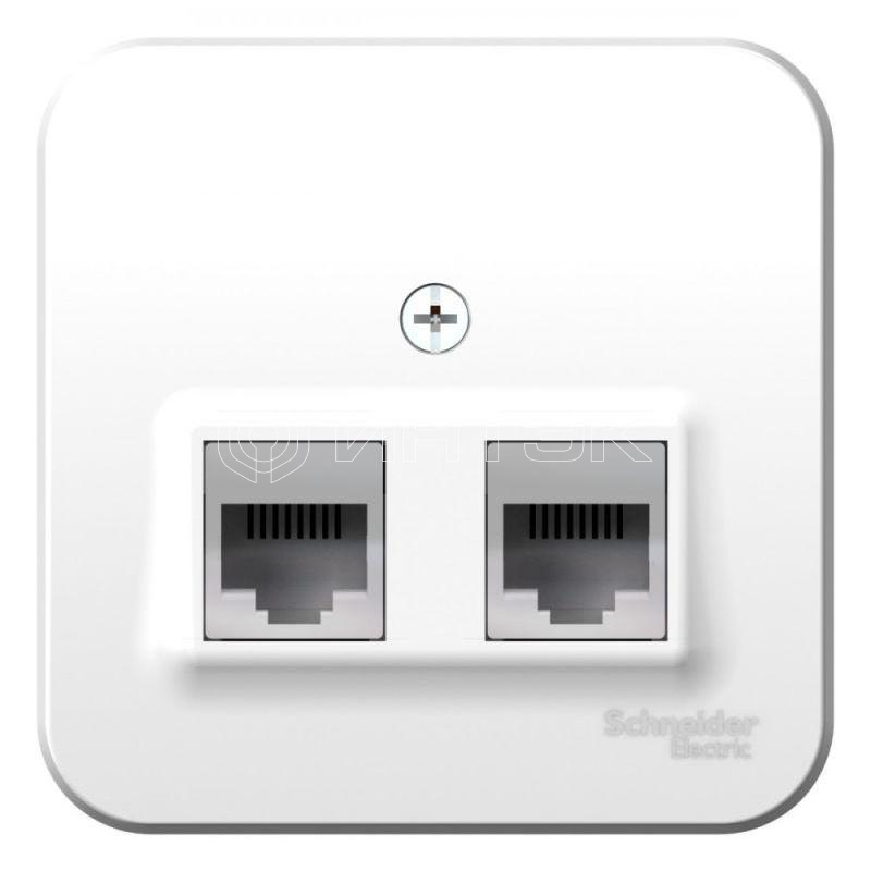 Розетка компьютерная + телефонная 2-м ОП Blanca RJ45 кат.5E + RJ11 с изолир. пластиной бел. Systeme Electric BLNIA045111 изображение, фото