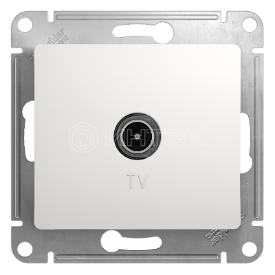 Розетка телевизионная оконечная TV 1-м СП Glossa 1дБ механизм бел.  Systeme Electric GSL000191 изображение, фото