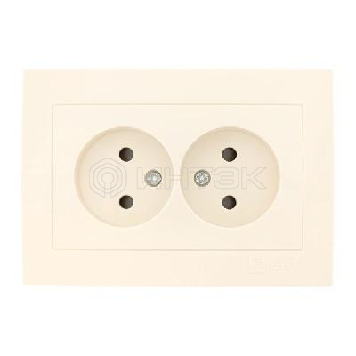 Розетка 2-м СП Валенсия 10А IP20 без заземл. защ. шторки крем. PROxima EKF EWR10-102-20 изображение, фото