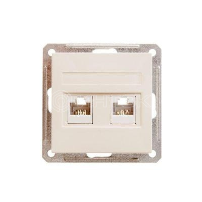 Розетка компьютерная 2-м СП W59 RJ45 кат.5E механизм сл. кость Systeme Electric RSI-251KK5E-2-86 изображение, фото