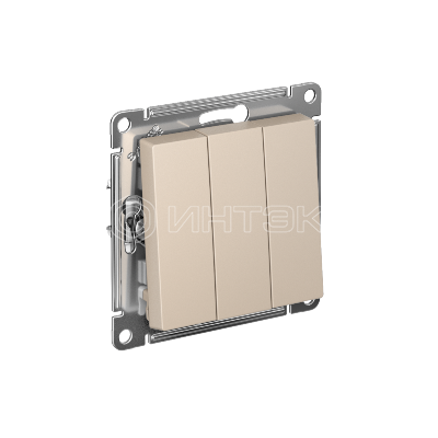 Выключатель 3-кл. AtlasDesign (сх. 1+1+1) 10AX механизм песочн.  Systeme Electric ATN001231 изображение, фото