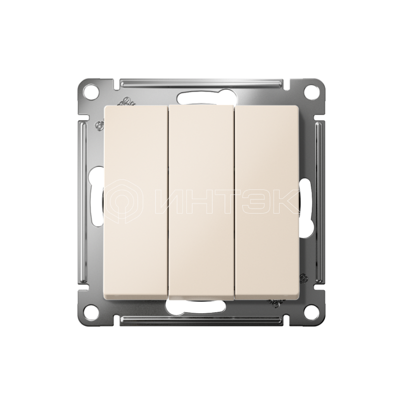 Выключатель 3-кл. СП AtlasDesign 10А IP20 (сх. 1+1+1) 10AX механизм беж.  Systeme Electric ATN000231 изображение, фото