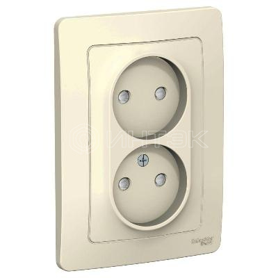 Розетка 2-м СП Blanca 16А IP20 250В без заземл. защ. шторки молоч. Systeme Electric BLNRS000122 изображение, фото