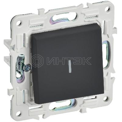 Выключатель проходной 1-кл. SKANDY 10А SK-V08G с индикацией графит IEK SK-V12-1-10-K53 изображение, фото