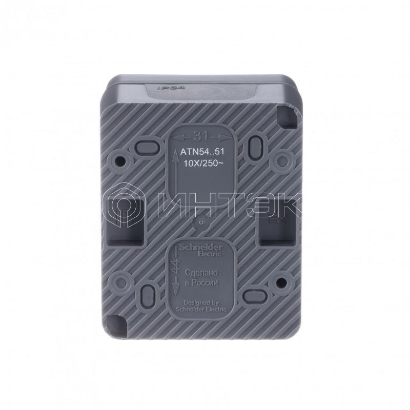 Выключатель 2-кл. ОП AtlasDesign PROFI IP54 10AX антрацит  Systeme Electric ATN544051 изображение, фото