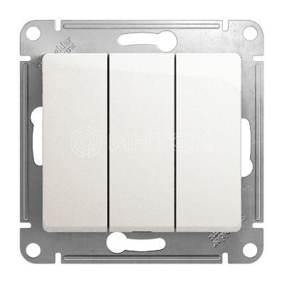 Выключатель 3-кл. СП Glossa 10А IP20 (сх. 3) 10AX механизм перламутр.  Systeme Electric GSL000631 изображение, фото