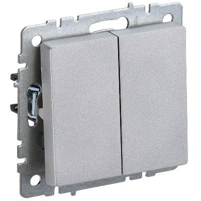 Выключатель проходной 2-кл. СП BRITE ВС10-2-6-БрА 10А механизм алюм. IEK BR-V22-0-10-K47 изображение, фото