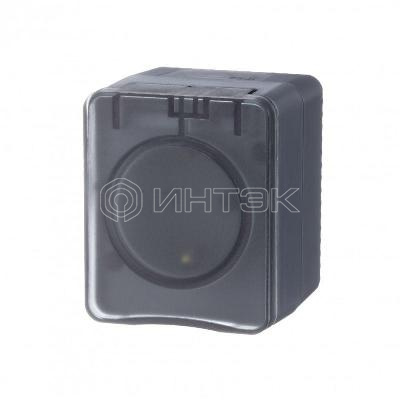 Розетка 1-м ОП AtlasDesign PROFI 16А IP54 250В заземл. защ. шторки антрацит  Systeme Electric ATN544045 изображение, фото