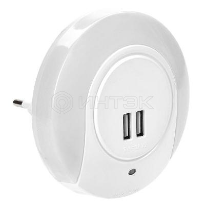 Светильник-ночник 001 круг USB датчик освещения 220В IEK LDNN5-001-SQ-P-00-S-K01 изображение, фото