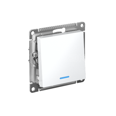 Выключатель 1-кл. СП AtlasDesign 10А IP20 (сх. 1а) 10AX с подсветкой механизм бел.  Systeme Electric ATN000113 изображение, фото
