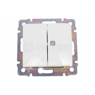 Выключатель 2-кл. СП Valena 10А IP20 с индикацией механизм бел. (DIY-упак.) IEK 694278 изображение, фото