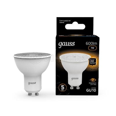 Лампа светодиодная Black 7Вт MR16 софит 3000К тепл. бел. GU10 600лм GAUSS 101506107 изображение, фото