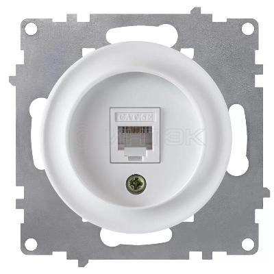 Розетка компьютерная 1-м СП Florence RJ45 кат.5E механизм бел. (1E20701300) OneKeyElectro 2172770 изображение, фото