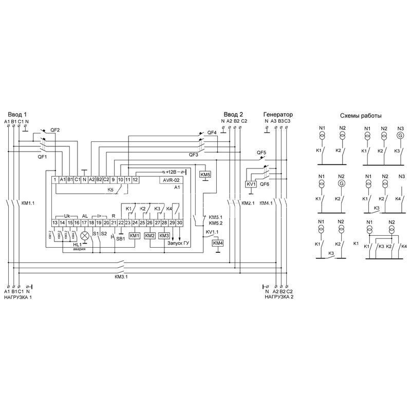 Устройство управления резервным питанием AVR-02 (3х400В+N; 5 перекл. х8А; IP20) F&F EA04.006.004 изображение, фото