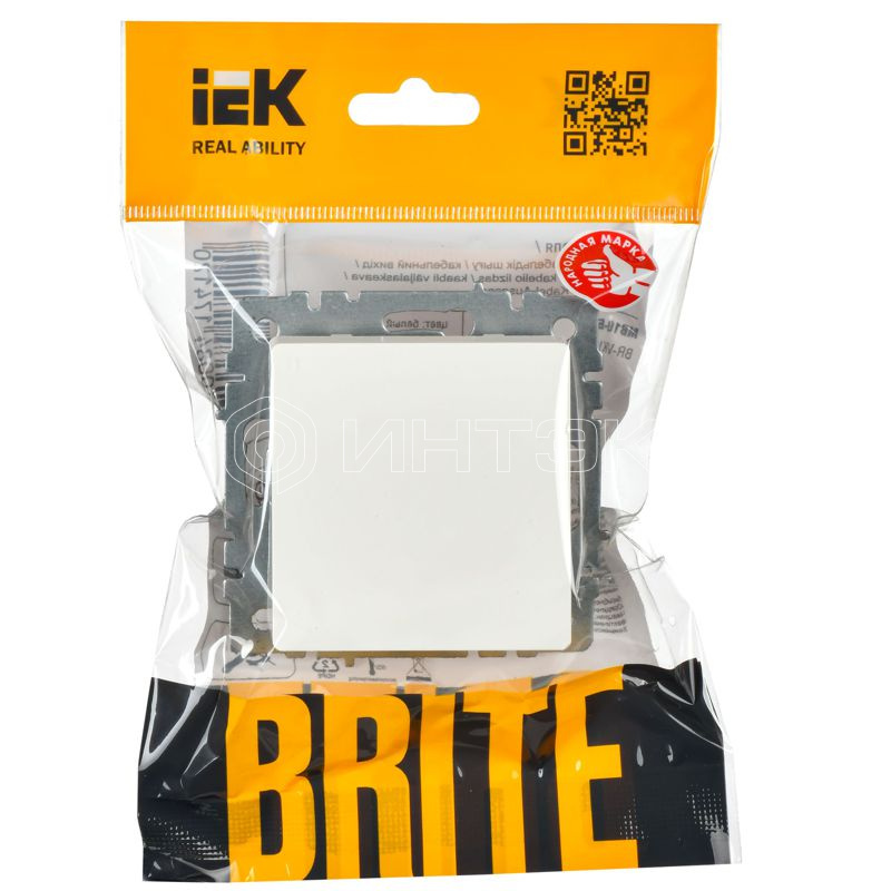 Выключатель 1-кл. СП BRITE ВС10-1-0-БрБ 10А механизм бел. IEK BR-V10-0-10-K01 изображение, фото