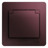 Розетка 1-м СП Glossa 16А IP20 250В с заземл. защ. шторки с крышкой в сборе баклажан. Systeme Electric GSL001146 изображение, фото
