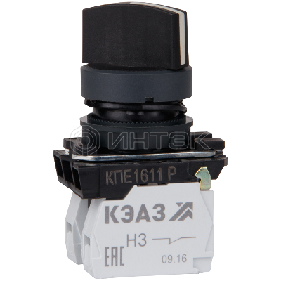 Переключатель КПЕ1611Р 1но+1нз ручка фикс 2поз IP65 черн. КЭАЗ 248268 изображение, фото