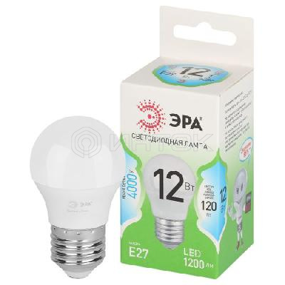 Лампа светодиодная GREEN LINE P45-12W-840-E27 GL 12Вт шар 4000К яркий свет бел. E27 Эра Б0067050 изображение, фото
