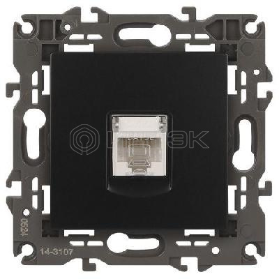 Розетка компьютерная 1-м Elegance 14-3107-05 RJ45 IP20 механизм антрацит Эра Б0034306 изображение, фото
