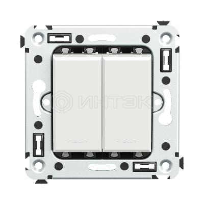 Выключатель 2-кл. 2мод. СП Avanti "Белое облако" 16А IP20 бел. DKC 4400104 изображение, фото