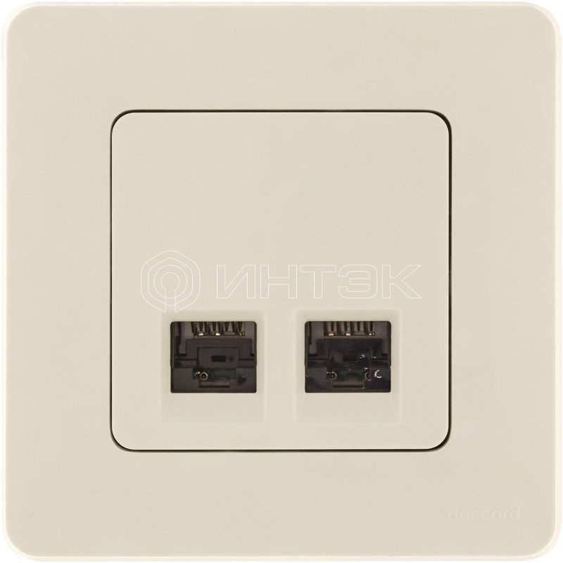 Розетка компьютерная 2-м Inspiria RJ45 кат.6 UTP механизм сл. кость IEK 673841 изображение, фото