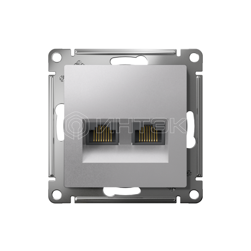 Розетка компьютерная 2-м AtlasDesign RJ45 кат.5E механизм алюм.  Systeme Electric ATN000385 изображение, фото