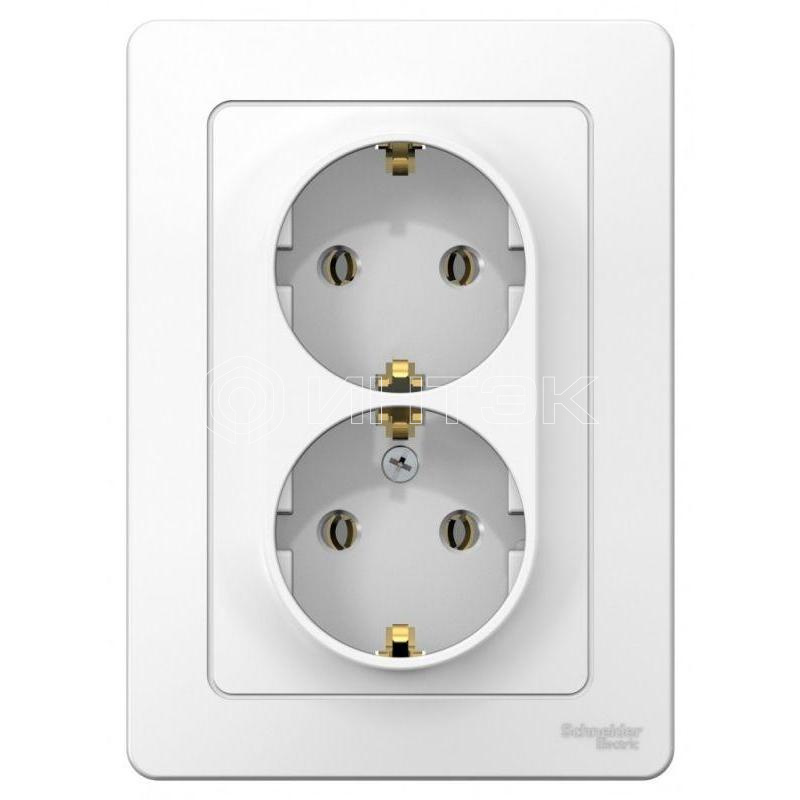 Розетка 2-м СП Blanca 16А IP20 250В с заземл. без защ. шторок бел.  Systeme Electric BLNRS001021 изображение, фото