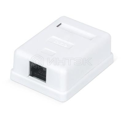 Розетка компьютерная 1-м ОП WR-WS-8P8C-C5E-1 RJ45 кат.5E неэкранир. Dual IDC бел. WRline 505215 изображение, фото
