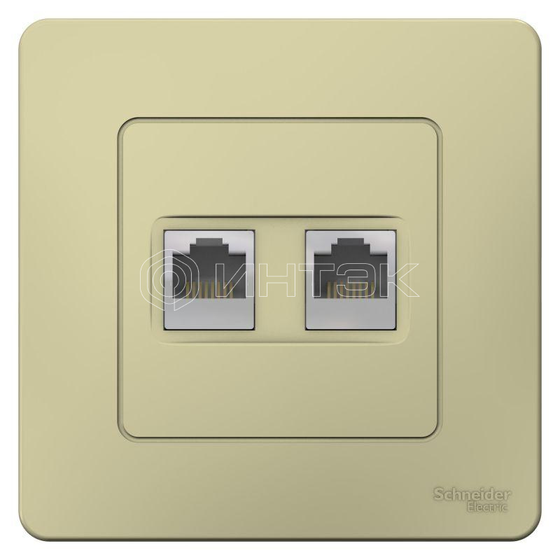 Розетка компьютерная 2-м СП Blanca RJ45 кат.5E беж. Systeme Electric BLNIS045457 изображение, фото