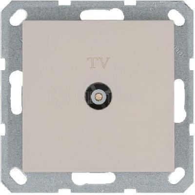 Розетка телевизионная проходная TV Ф9.5мм механизм тауп Jasmart G6002T изображение, фото