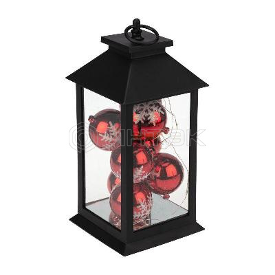 Фонарь декоративный 14х14х27см с шариками тепл. бел. корпус черн. Neon-Night 513-063 изображение, фото
