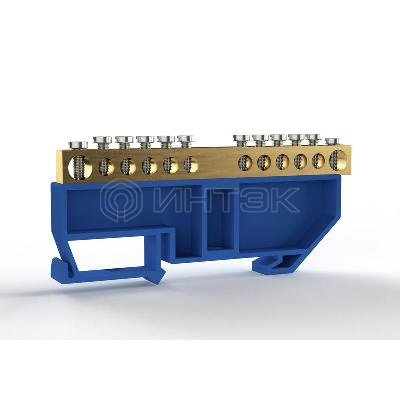Шина нулевая на DIN-изоляторе 6х9мм 12 отвер. латунь TOKOV ELECTRIC TKE-BCB-69-12-DIN/N изображение, фото