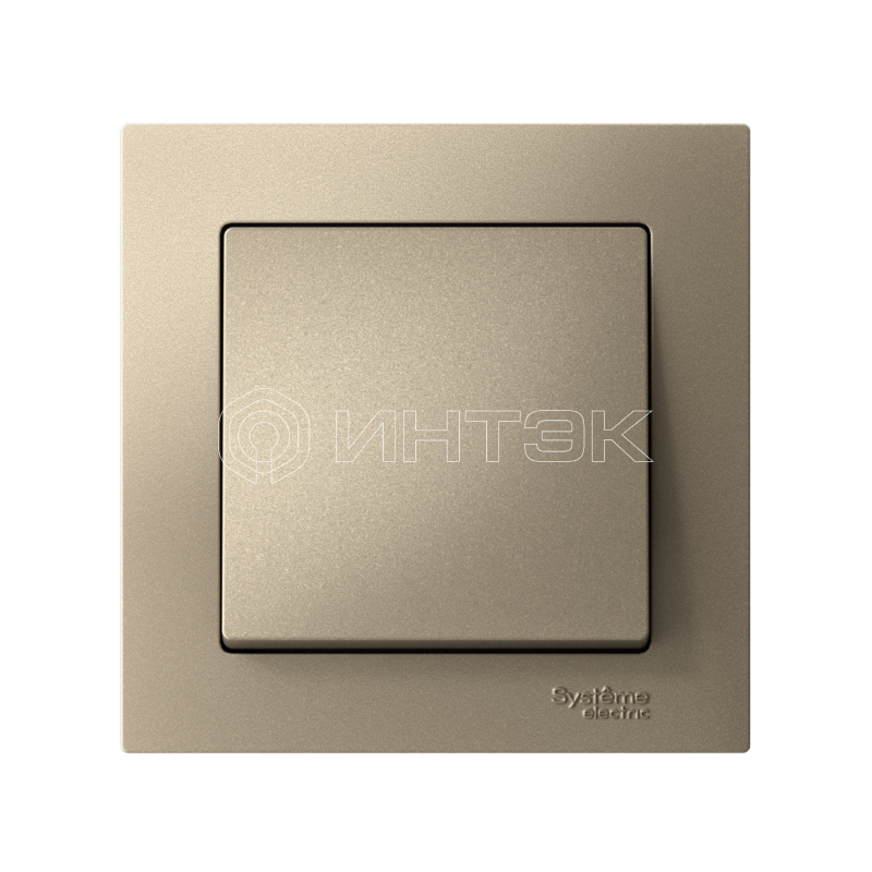 Выключатель 1-кл. СП AtlasDesign 10А IP20 (сх. 1) 10AX в сборе шампань  Systeme Electric ATN000512 изображение, фото