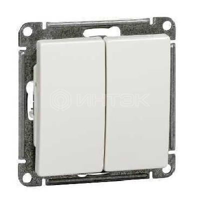 Выключатель 2-кл. СП W59 10А IP20 10AX механизм бел. Systeme Electric VS510-252-1-86 изображение, фото