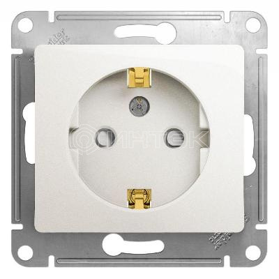 Розетка 1-м СП Glossa 16А IP20 с заземл. защ. шторки механизм перламутр. Systeme Electric GSL000645 изображение, фото