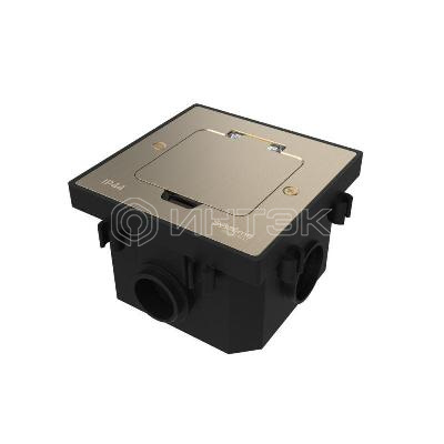 Лючок MultiDesk MDK20 на 2мод. IP44 с монтажной коробкой для бетонных полов никель Systeme Electric MDK20202NC изображение, фото
