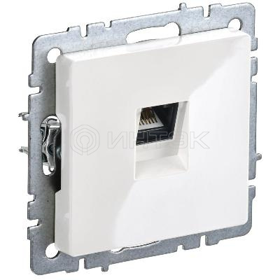 Розетка компьютерная СП RJ45 кат.5E BRITE РК10-БрБ механизм бел. IEK BR-K10-1-K01 изображение, фото
