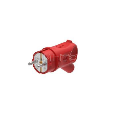 Вилка угловая MultiSet 16А 2К+З 250В IP44 каучук красн. Systeme Electric MST1402RD изображение, фото