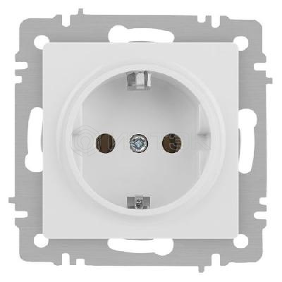 Розетка 1-м СП Accent 6-202-01М 16А IP20 250В 2P+E Schuko бел. матов. Intro Б0063681 изображение, фото