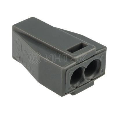 Экспресс-клемма с пастой 2-проводная до 2.5кв.мм сер. (уп.100шт) (773-302) Rexant 07-3020 изображение, фото