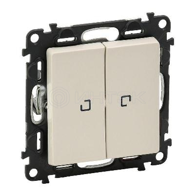 Переключатель 2-кл. СП Valena Life 10А IP20 250В 10AX с подсветкой с лицев. панелью механизм сл. кость Legrand 752509 изображение, фото