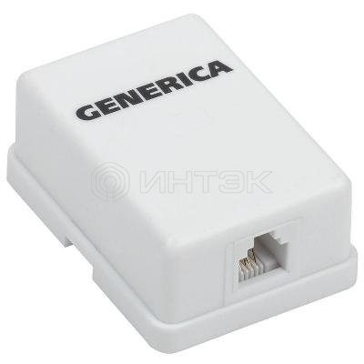 Розетка телефонная 1-м ОП RJ12 кат.3 UTP GENERICA CS2-3C03U-12-G изображение, фото