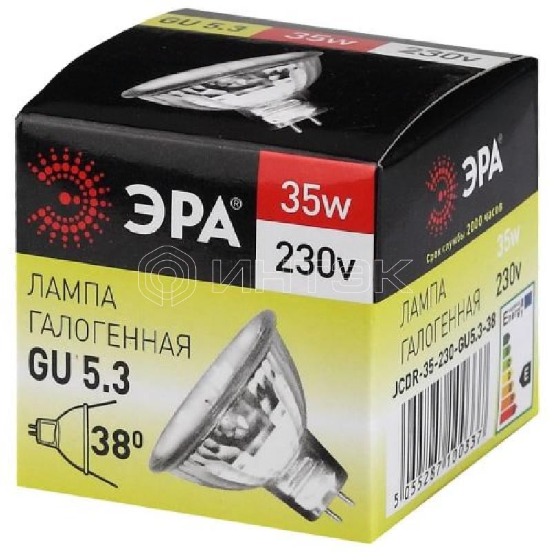 Лампа галогенная GU5.3-JCDR (MR16) -35W-230V-Cl ЭРА C0027363 изображение, фото