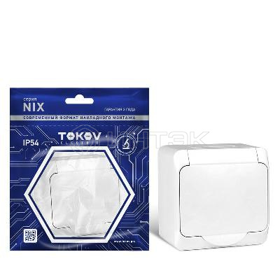 Розетка 1-м ОП Nix 16А IP54 250В с заземл. с крышкой бел. TOKOV ELECTRIC TKE-NX-R1Z-C01-IP54 изображение, фото