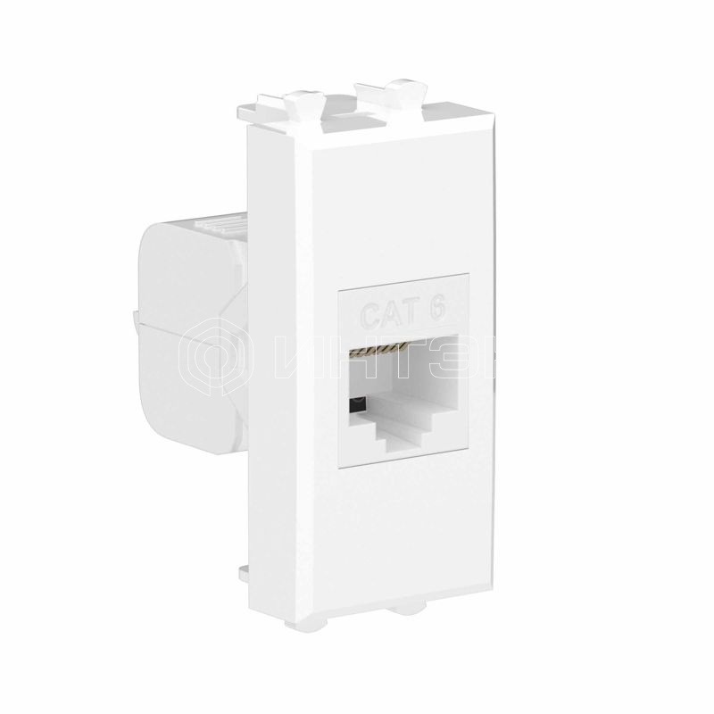 Розетка компьютерная 1мод. Avanti "Белое облако" RJ45 кат.6 без шторок модульная механизм DKC 4400691 изображение, фото