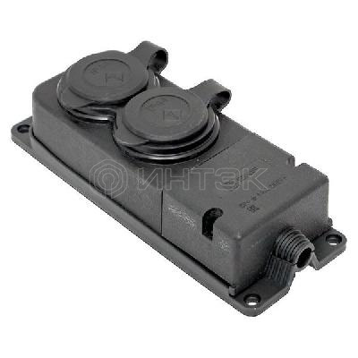 Колодка 2-м 16А IP44 2P+PE 230В с защ. крышками каучук PROxima EKF RPS-018-16-230-44-r изображение, фото